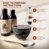 Chicory root concentrate with preparation instructions on a neutral background